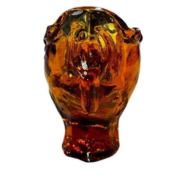 Fenton Victorian Rose Style Amber Glass Slipper Shoe Figurine vintage glass - Picture 3 of 8